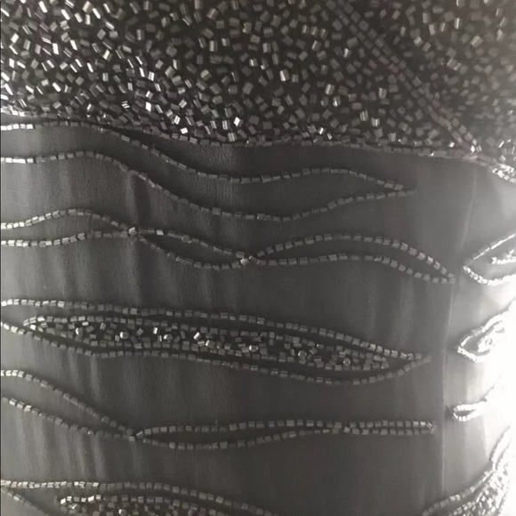 Cache long black beaded evening gown-Medium - Picture 7 of 8